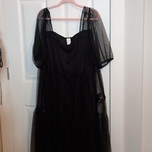 H&M Black dress with mesh overlay